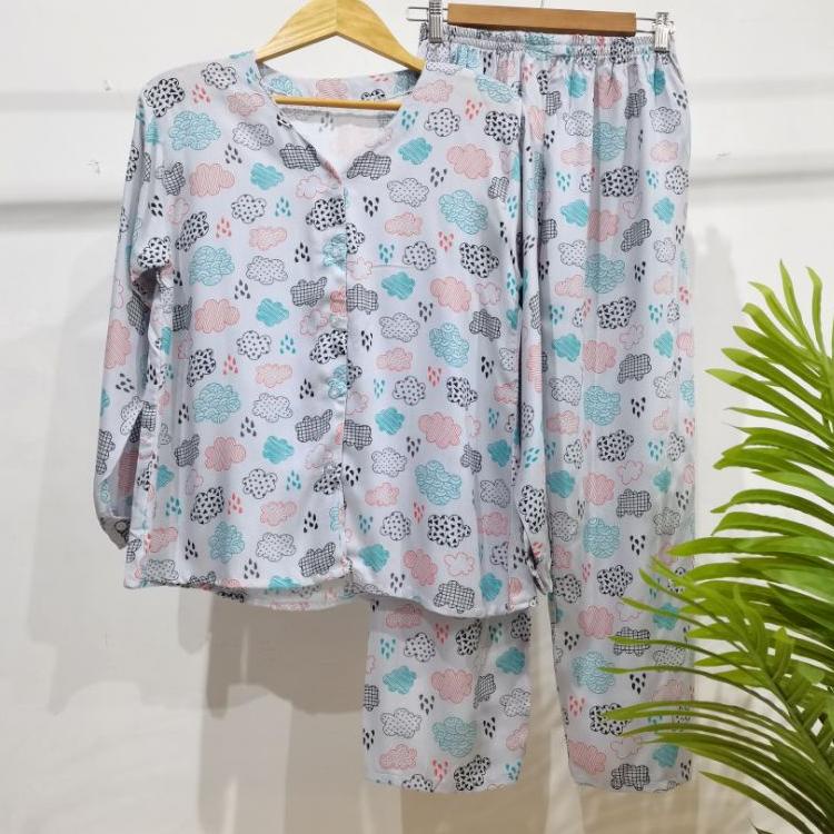 NEW487IDE PIYAMA RAYON | PIYAMA PANJANG | BABYDOLL MURAH MOTIF KEKINIAN | BAJU Buruan Order Gan