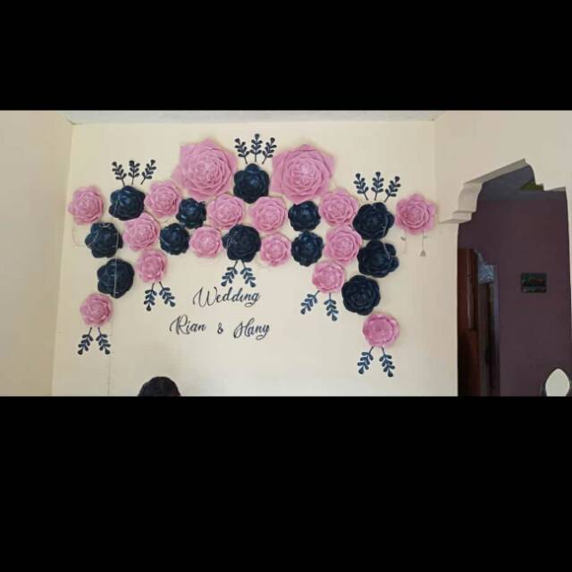 Paper flower backdrop lamaran/ wedding photo booth/ aqiqah/ ultah/ dll
