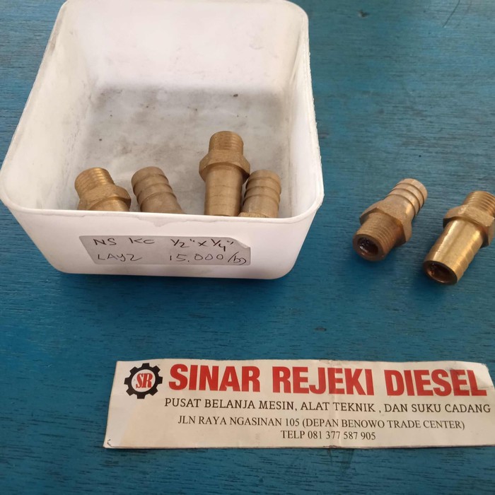Napel Selang Nepel Selang 1/2 x 1/4 Drat Luar 1/4" Selang 1/2" Sachio