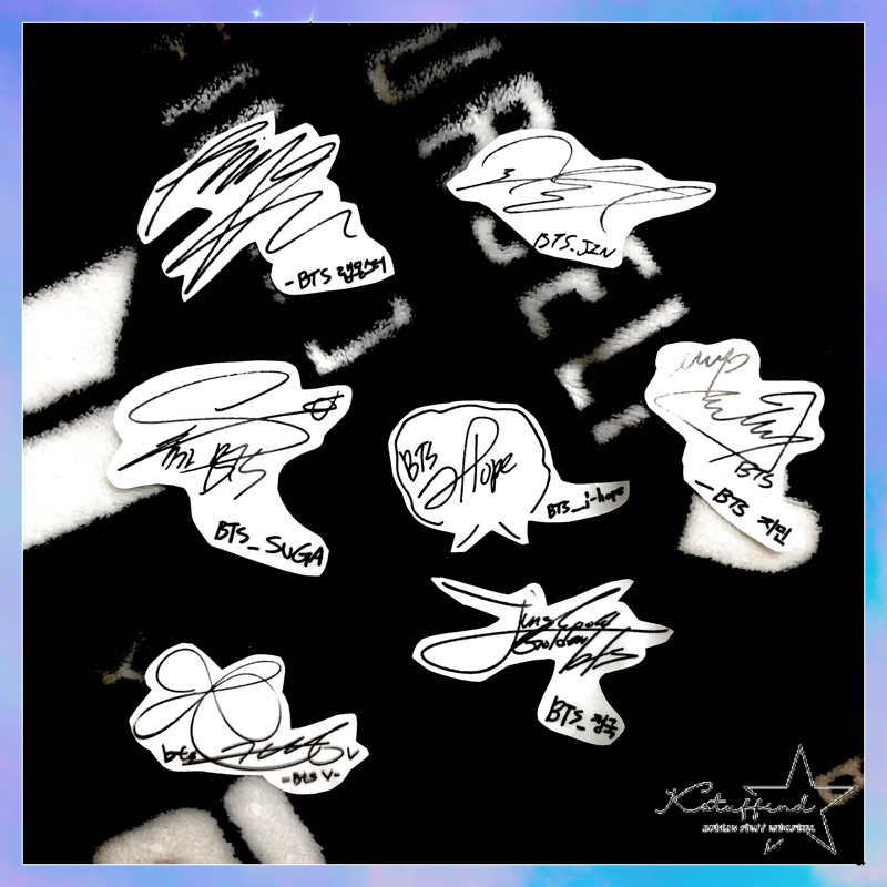 [kstuffind] BTS SIGNATURE TRANSPARANT STICKER STIKER TANDA TANGAN BTS TRANSPARAN MURAH