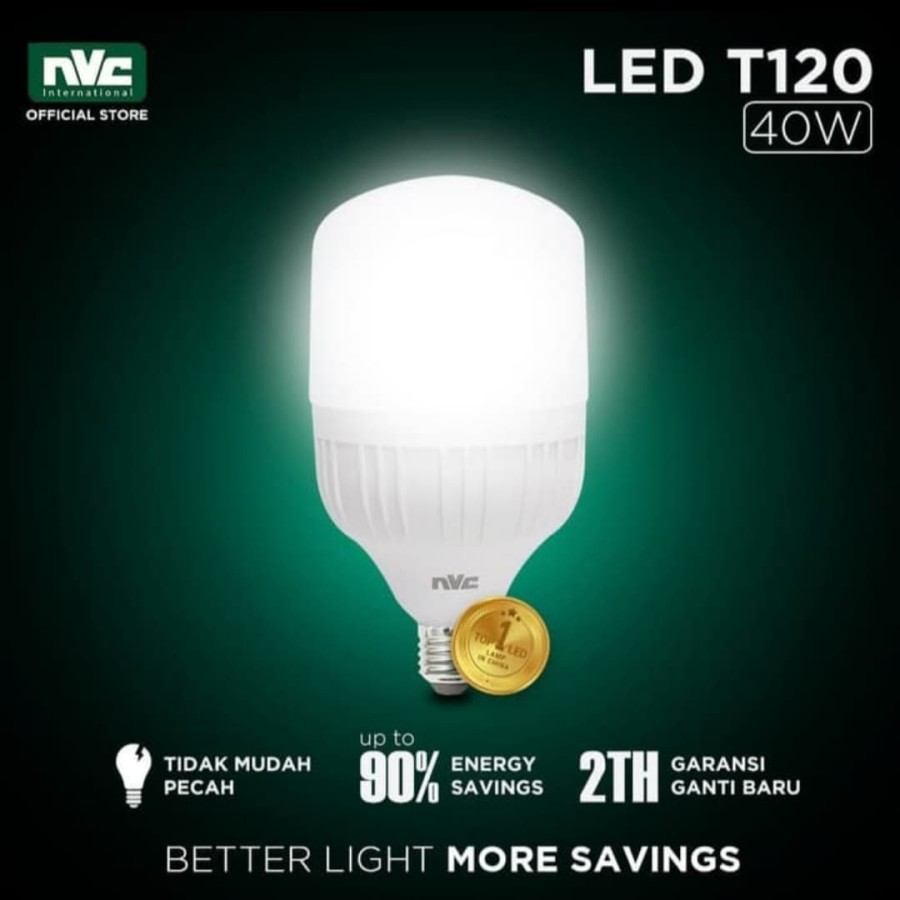 Lampu LED NVC-T120 40 Watt 6500K Daylight Putih