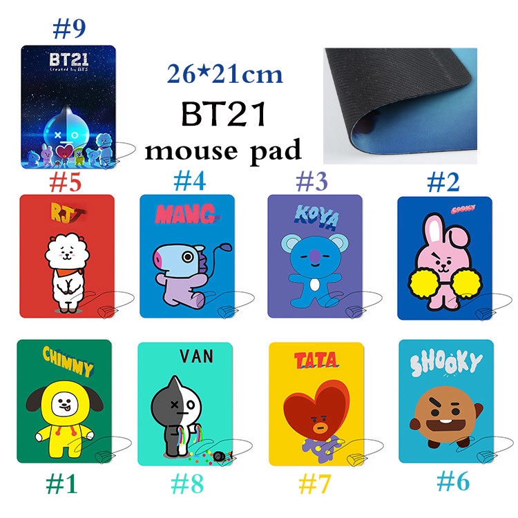 Army Mouse Pad Desain Kartun Bts Bahan Karet Bt21