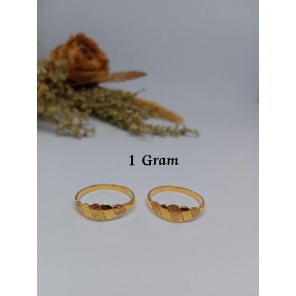 Cincin ukir emas muda kadar rendah 1gram