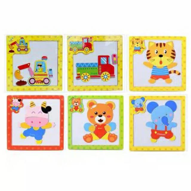 Mainan Edukasi Puzzle 3D Magnet Lucu / Jigsaw 3D Magnetic