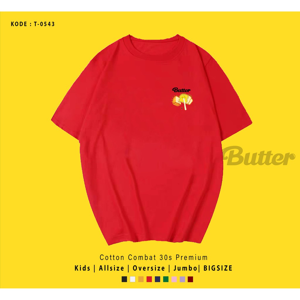 T0543  T-SHIRT / KAOS UNISEX / TUMBLR TEE / REAL PICTURE KPOP BTS BUTTER ROTI SIDE / IMPORT / ARMY