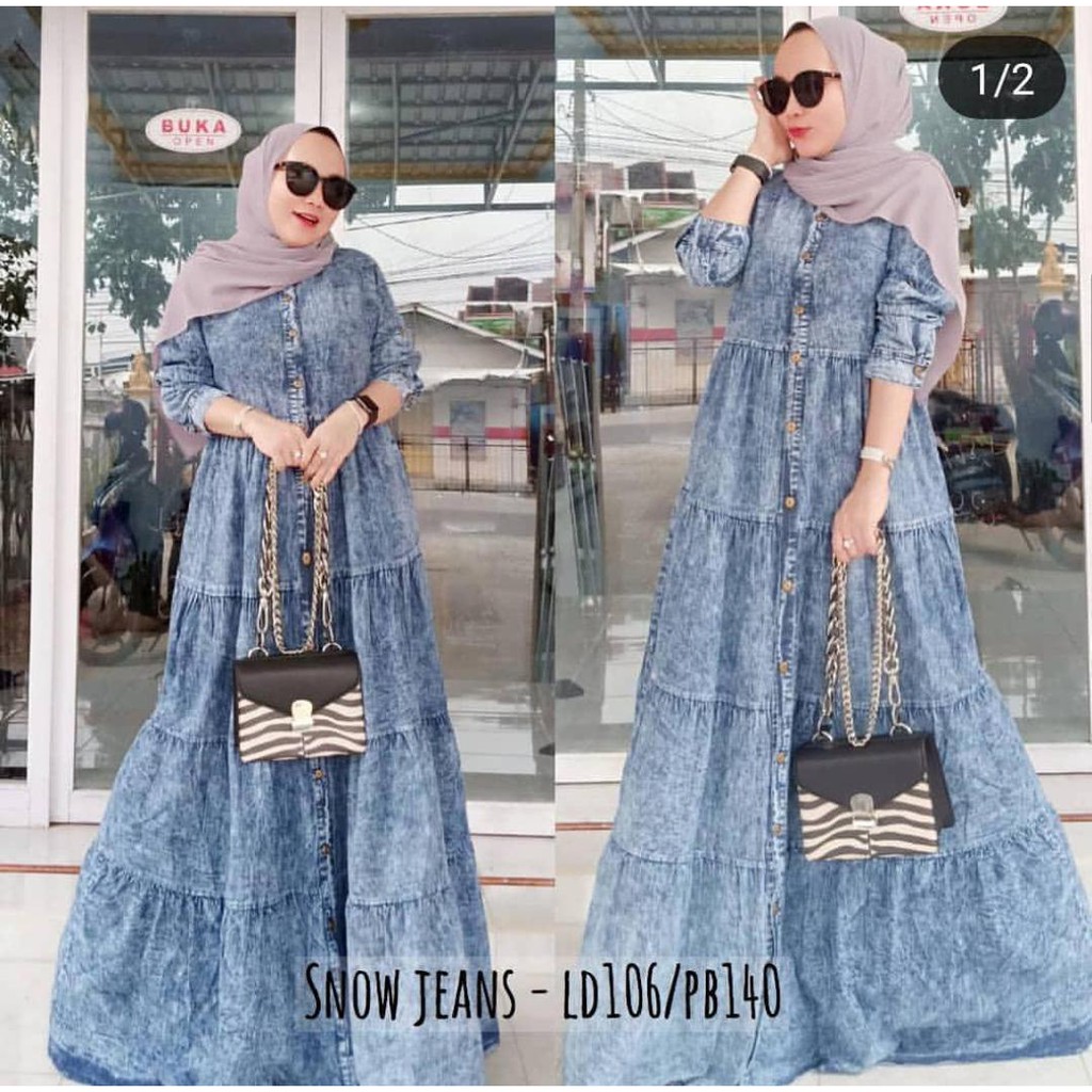 Baju Gamis Wanita Dewasa Kekinian Jumbo LD 110 PB 140