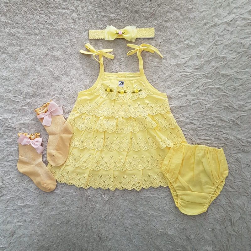 Baju Bayi tanktop lace dress set