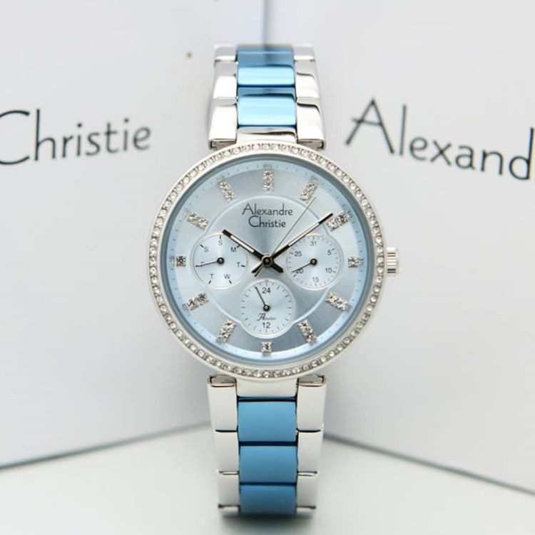 Alexandre Christie AC2874 Original Jam Tangan Wanita Silver Blue