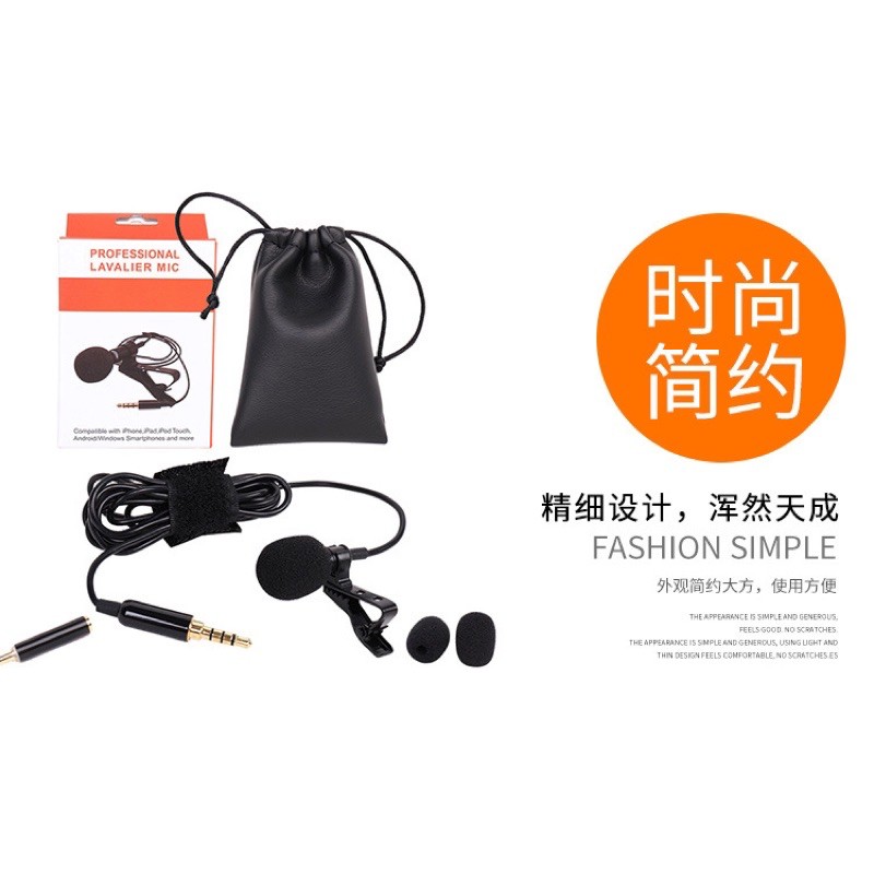 Taffware Professional Lavalier Microphone Clip Portable 3.5mm