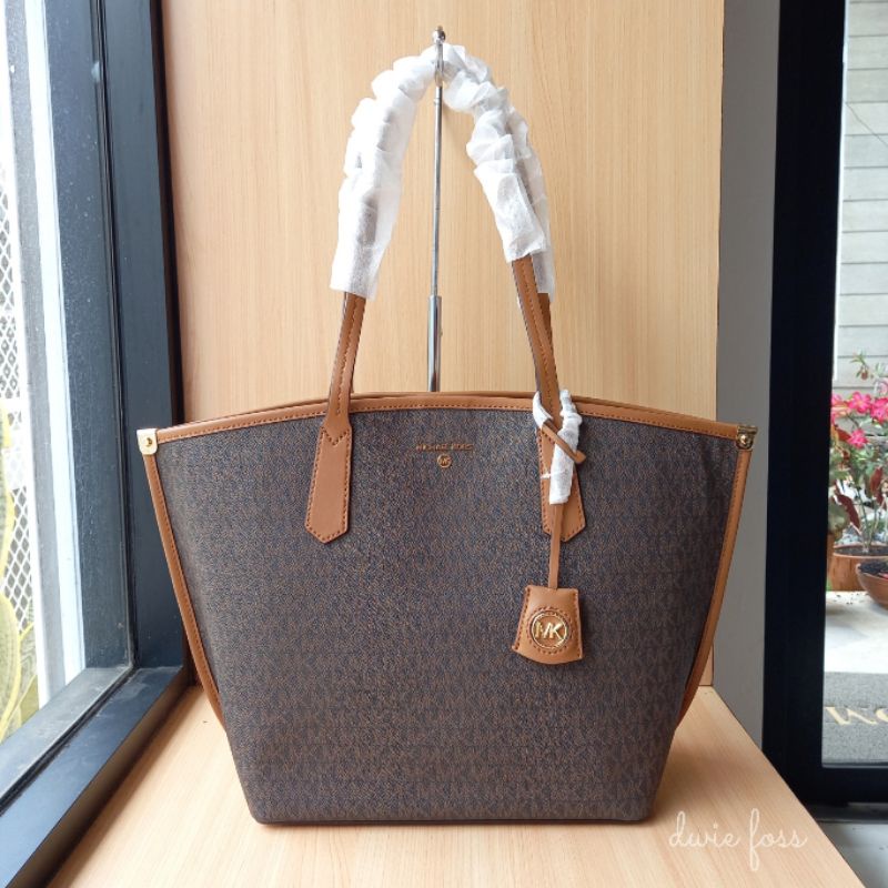 SALE Tas Michael Kors MK Jane Large Tote Signature Brown Acron Original