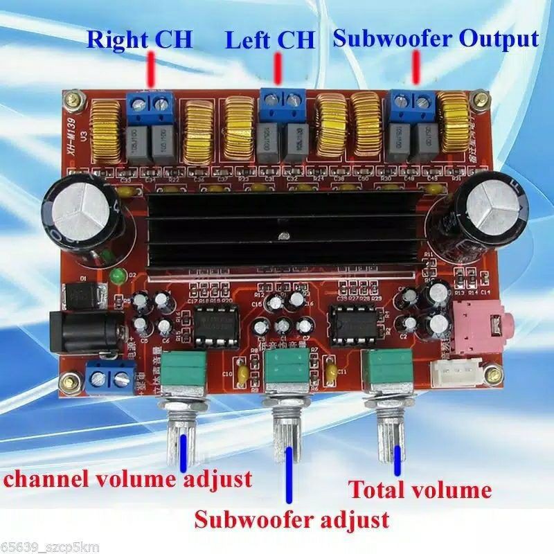 POWER AMPLIFIER CLASS D DIGITAL AUDIO TPA3116D2 2.1 IC3/2 output 80*80/50*50 (R/L) &amp; 100W Subwoofer