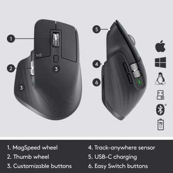 Mouse wireless logitech advanced 4000dpi mx master 3 original - Mice nirkabel bluetooth