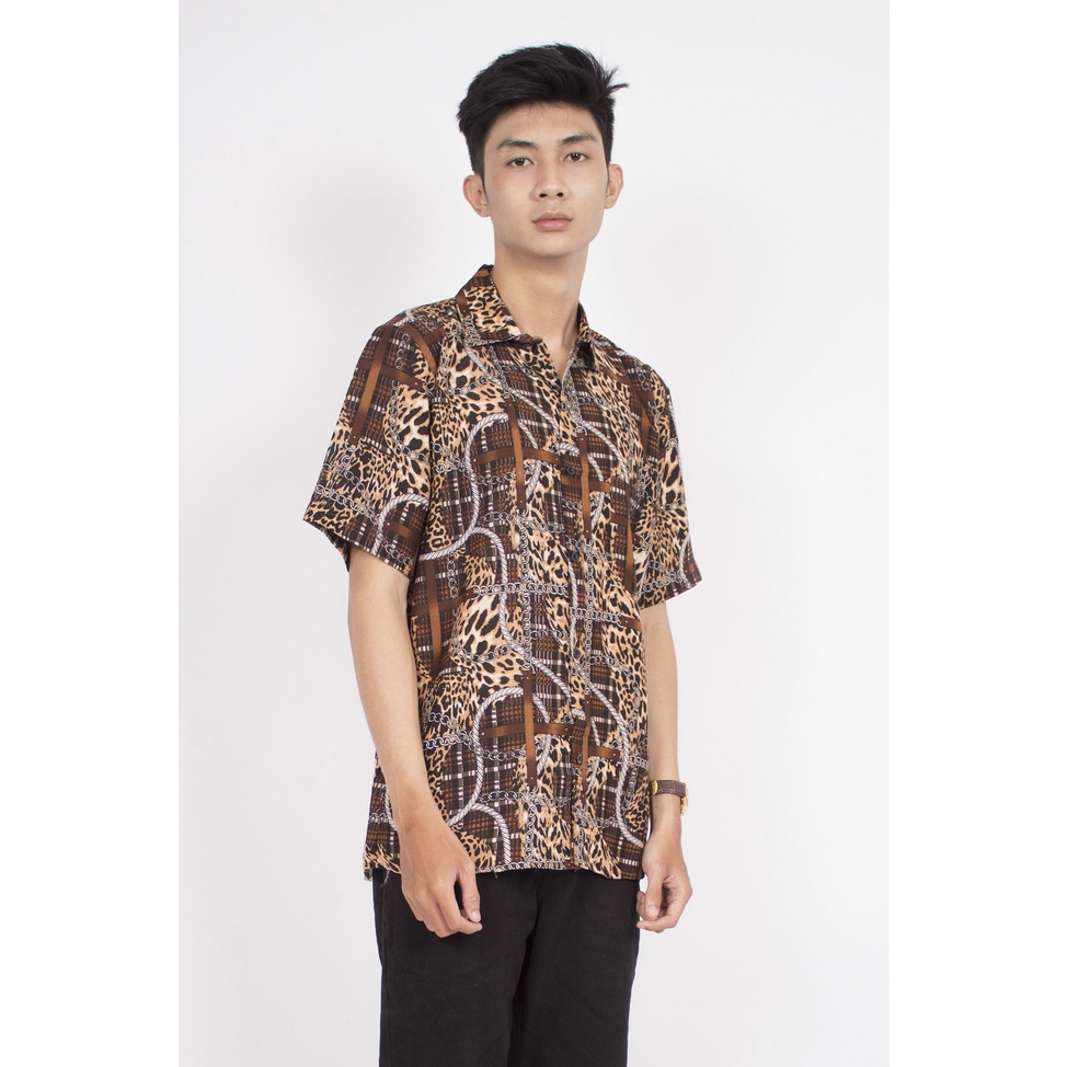 HIPNOP KEMEJA HAWAI SKY PANTAI PRIA BAJU HAWAI COWOK BALI REGGAE COWO PENDEK SANTAI RAYON HALUS