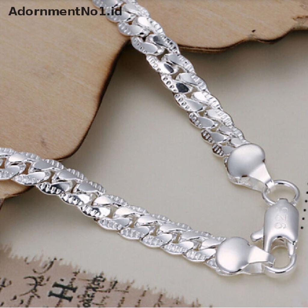 (AdornmentNo1) Gelang Rantai Ular Lapis Silver Lebar 5mm Untuk Pria