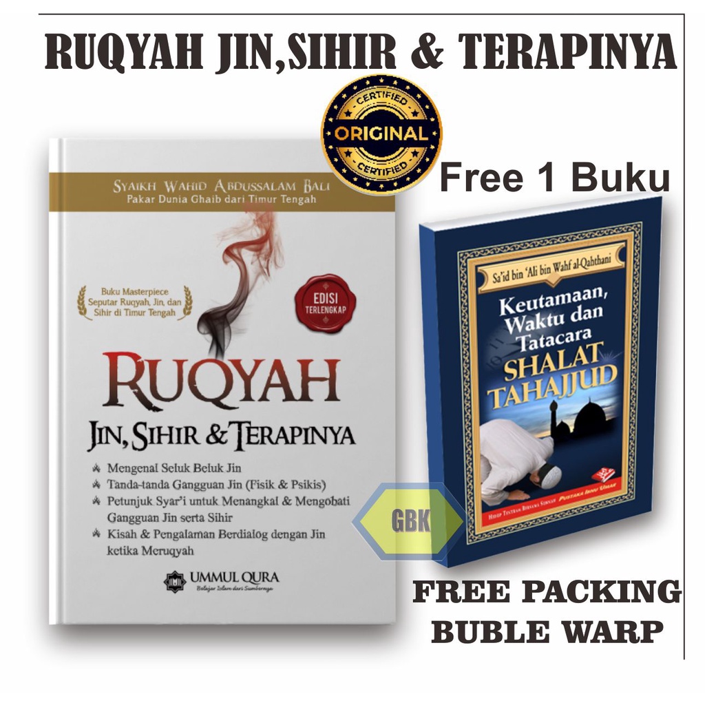 Ruqyah Jin Sihir dan Terapinya - Penerbit Ummul Qura (Free 1 Buku Keutamaan Waktu Dan Tata Cara Shalat Tahajjud)