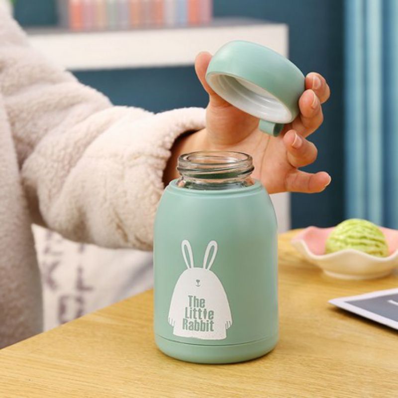 Botol minum kaca bunny rabbit 330ml botol minum kaca mini gelas minum kaca kelinci