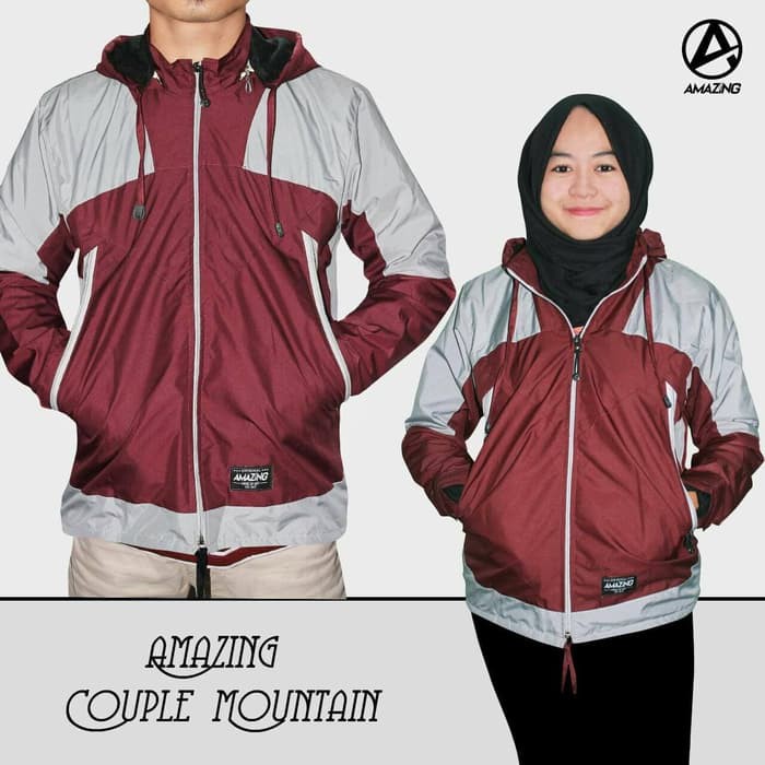 JAKET OUTDOOR WATERPROOF PRIA AMZ JACKET DISTRO ADV MAROON