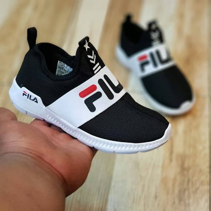 Promo sepatu fila slip on anak import  sepatu slip on anak  sepatu fila anak   31  Putih Murah