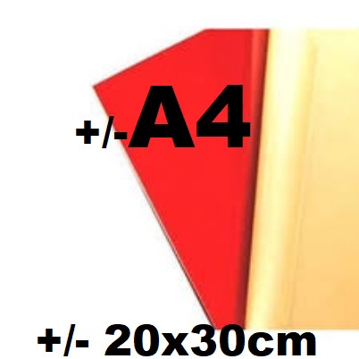 

Acrylic / acrilic / akrilik warna MERAH UKURAN +/- A4 tebal 2mm