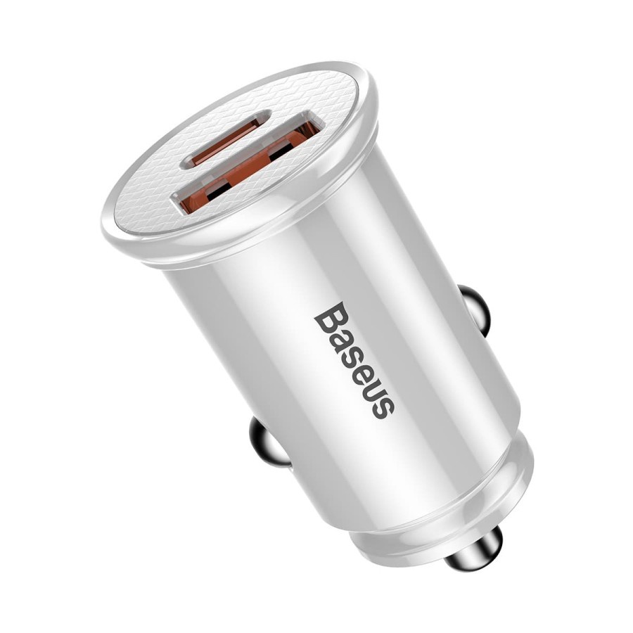 BASEUS ORIGINAL Car Charger Circular Plastic 30W Type C Quick Charge Fast Charging Saver Casan Mobil XiaoMi Samsung Lenovo Oppo