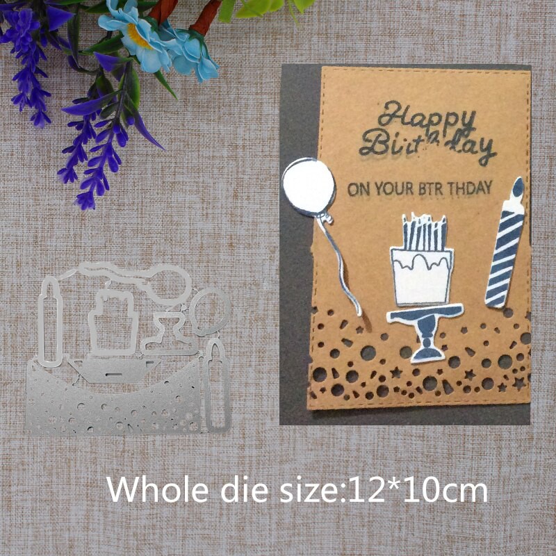 

New Arrival Lovely Balloon Cake Candle Cutting Dies Stencil DIY Scrapbook Photo Album