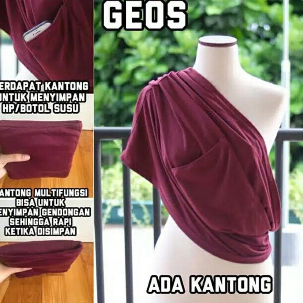 Gendongan Bayi Kaos Samping Sling Geos Tanpa Saku Ring Sling [TLK.10Jn22p]