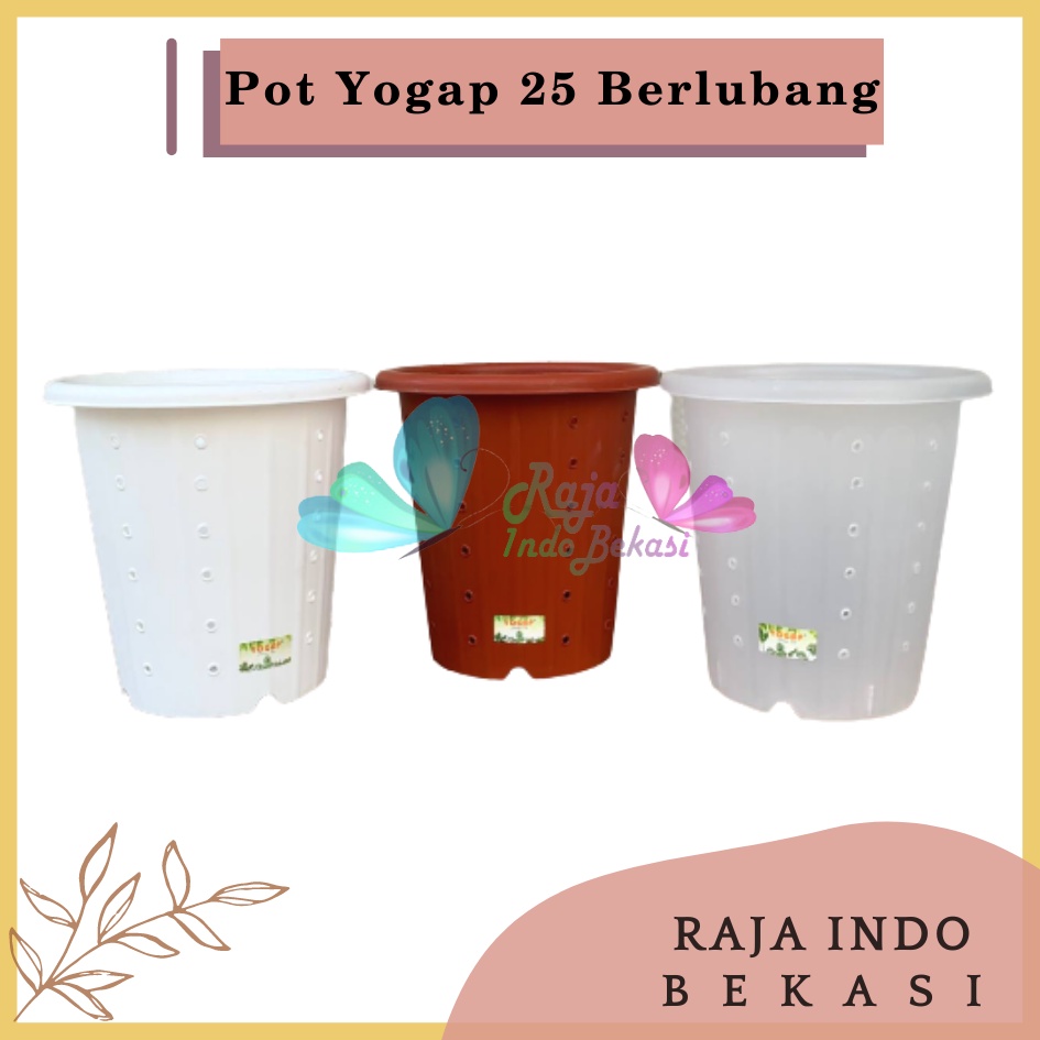 Pot Yogap YPT 25 Putih Bening Transparan Merah Bata Merah Coklat Terracota Terracotta Berlubang