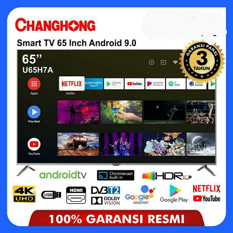 Changhong U65H7 Frameless LED TV 65 Inch Android UHD TV