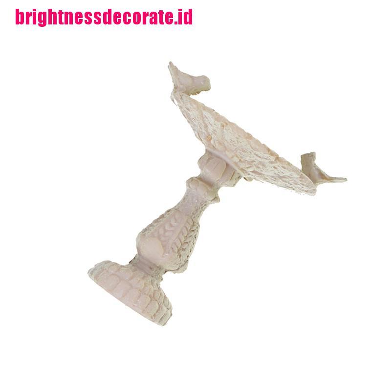 Brightid Miniatur Air Mancur Mandi Burung Bahan Resin Dekorasi Rumah Boneka 1: 12