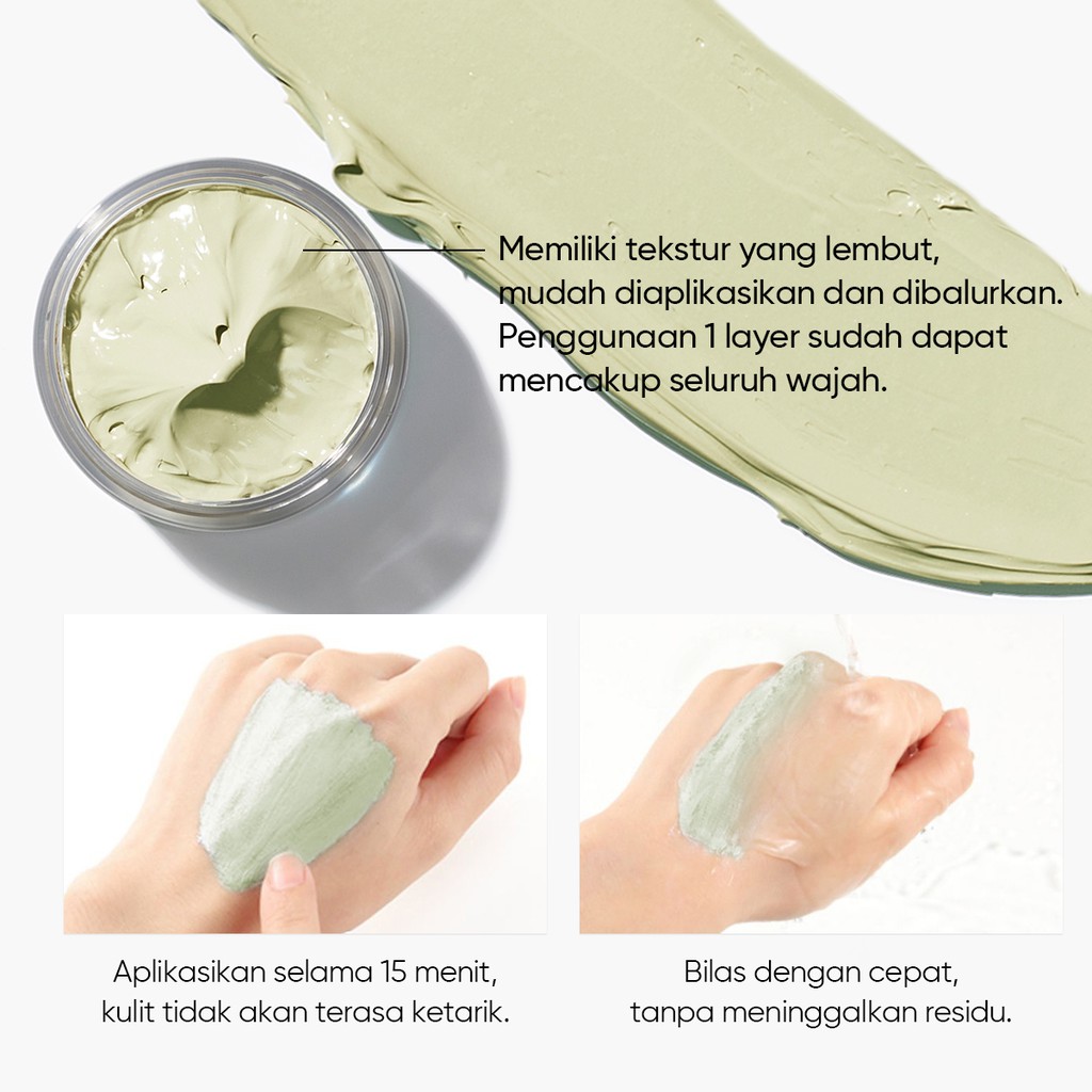 BPOM SKINTIFIC Mugwort anti pores &amp; acne clay mask 55g Mud Mask Masker Facial Mask Acne Mask Wash Off Cleansing Mask