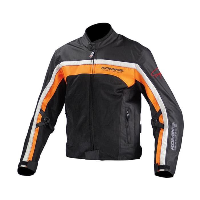 KOMINE JK-094 RIDING MESH CONRAT JAKET TOURING PRIA - BLACK ORANGE - SIZE M TERBARU