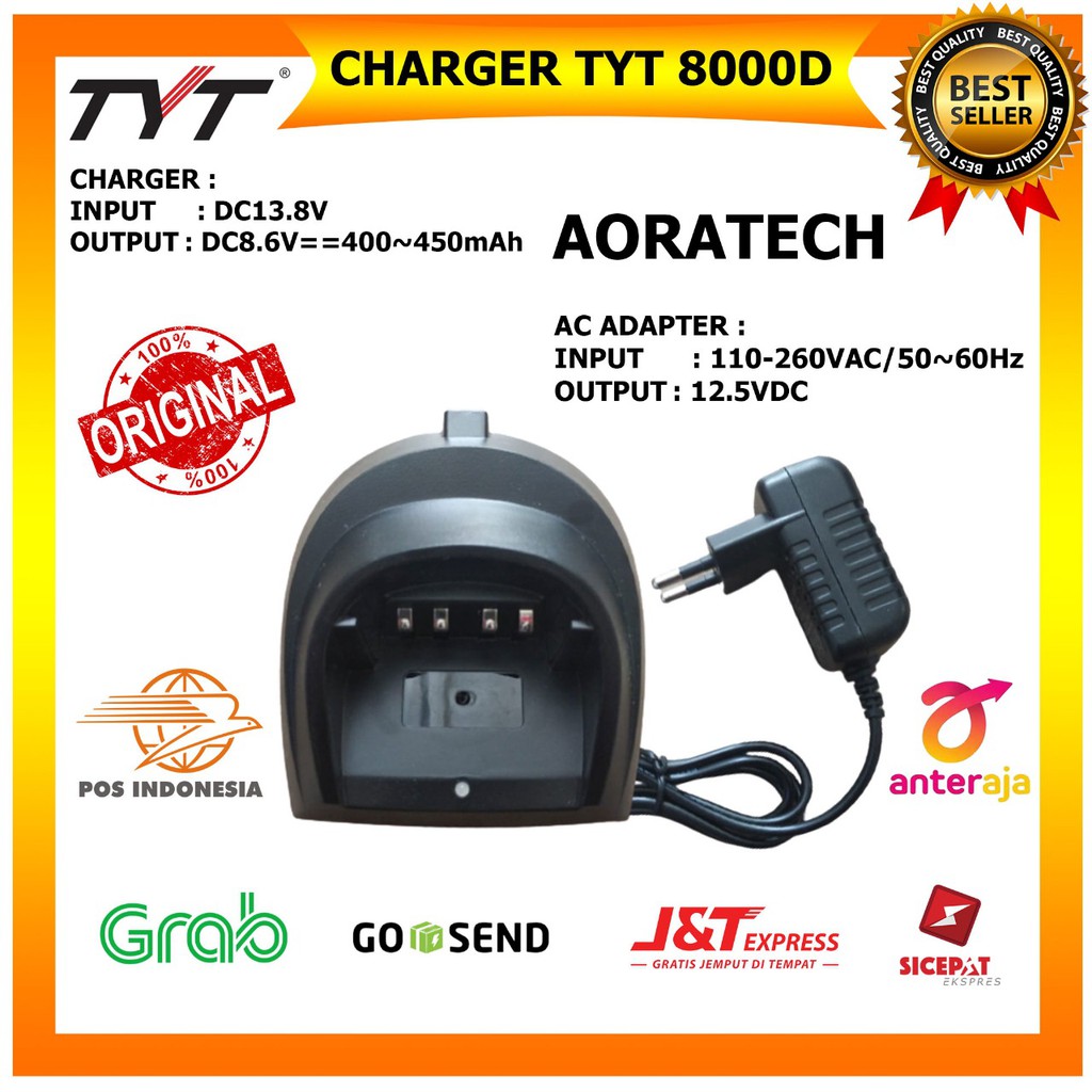 Charger dan Dock Charger HT TYT UV8000D Original