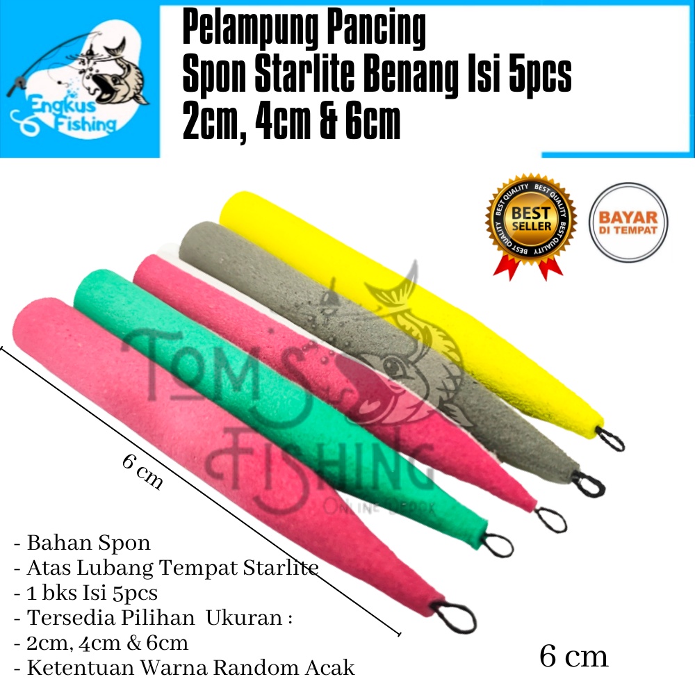 Pelampung Pumbul Pancing Spon Starlite Benang Isi 5pcs (2cm,4cm &amp; 6cm) Murah - Engkus Fishing