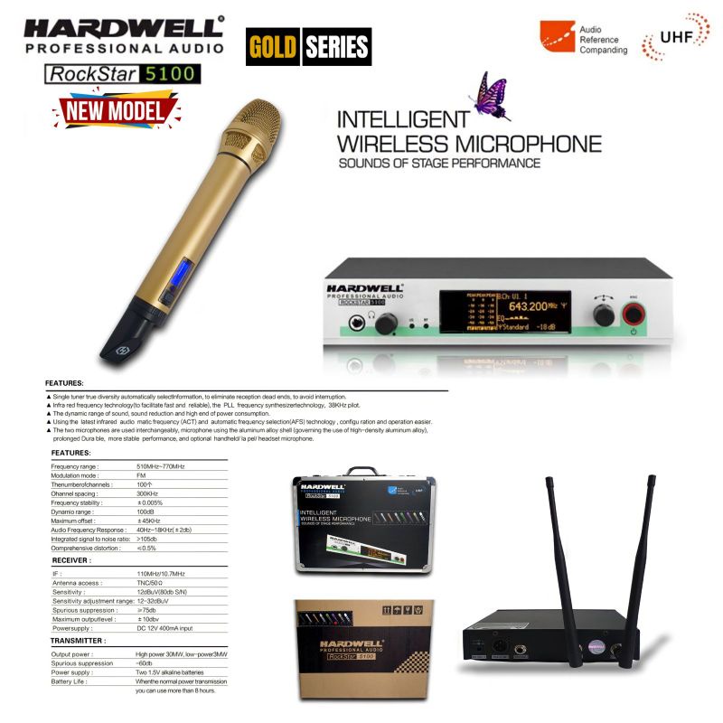 MIC HARDWELL WIRELESS ROCKSTAR 5100 SINGLE ORIGINAL HARDWELL BERGARANSI RESMI