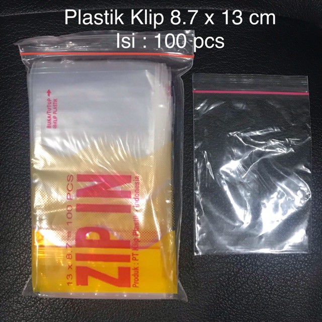 

1 Pack Klip 13 x 8,7 ISI 100 Lembar - Klip Bening 8,7 x 13 - Klip Obat Kancing