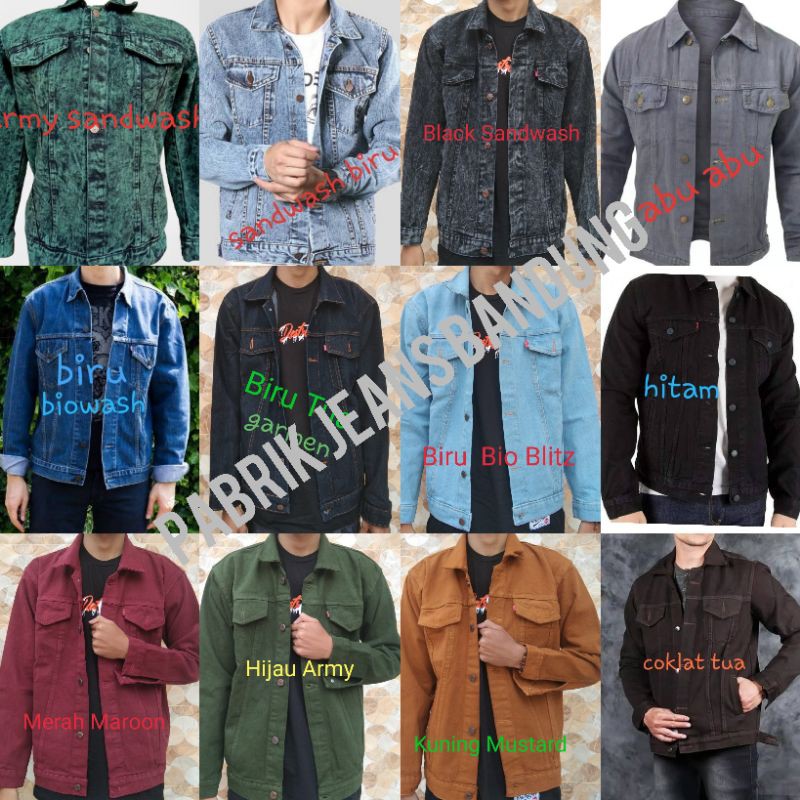 JAKET JEANS MURAH PRIA JUMBO OVER SIZE M-XXXL LD 122CM MUAT 100kg