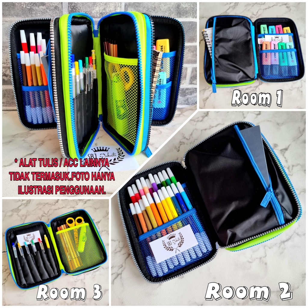 TEMPAT PENSIL SMIGGLE KOTAK PENSIL MIGGLE ILLUSION DINO  TRIPLE HARDTOP PENCIL CASE