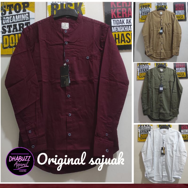 SAJUAK PREMIUM TB BAJU KEMEJA KOKO KEMKO PRIA LENGAN PANJANG KANCING FULL TWILL ORIGINAL TERBARU