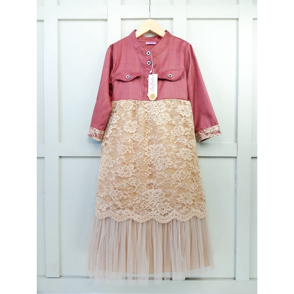 BISA COD Labella Baju Muslim Anak Perempuan/Gamis Anak Perempuan/Gamis Remaja/Baju Kondangan Wanita 