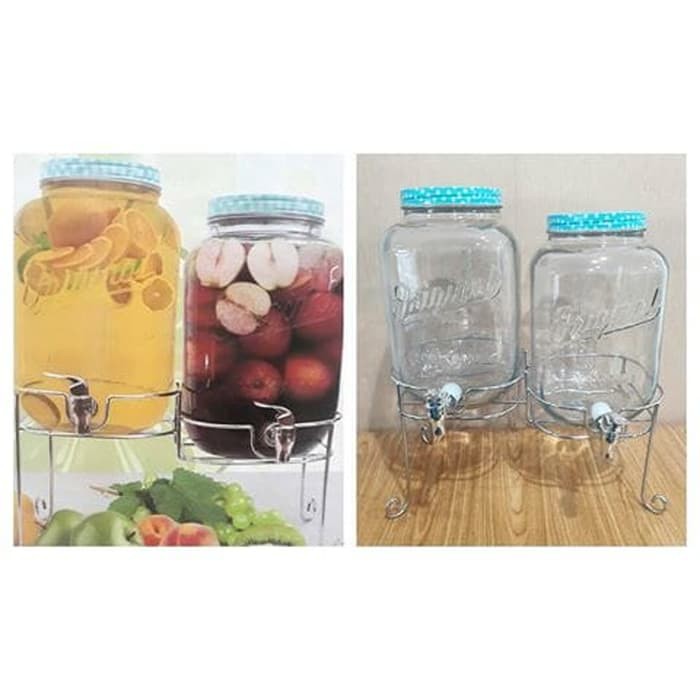 Double Decanter Juice Dispenser Kaca Nakami