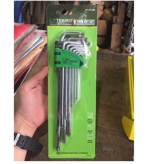 Kunci L Bintang Set 9 Pcs Tekiro Tanpa Lubang Torx Ket Set