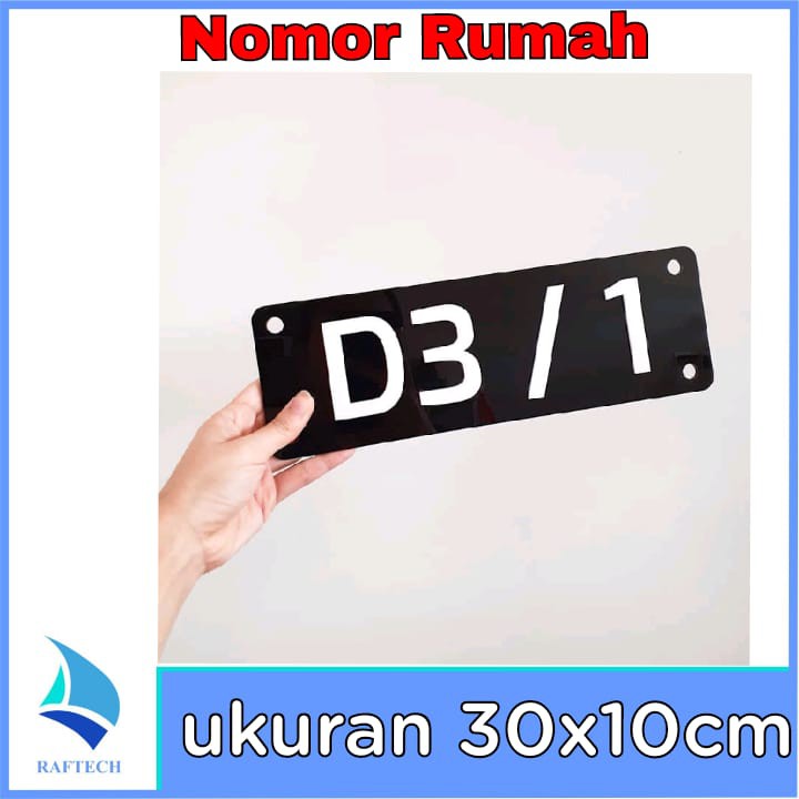 Nomor Rumah Acrylic Timbul 30x10cm