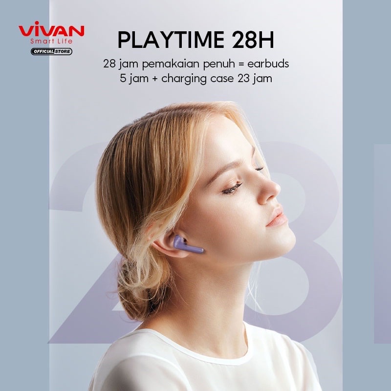 VIVAN TWS Liberty T220 Headset Bluetooth 5.1 Earphone Wireless Garansi Original Resmi 1 Tahun-4