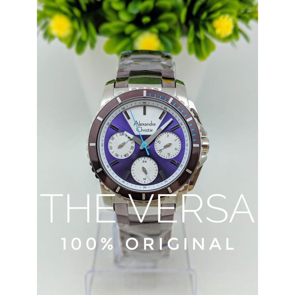 Alexandre Christie AC 6455 Jam Wanita Rantai Purple Ungu