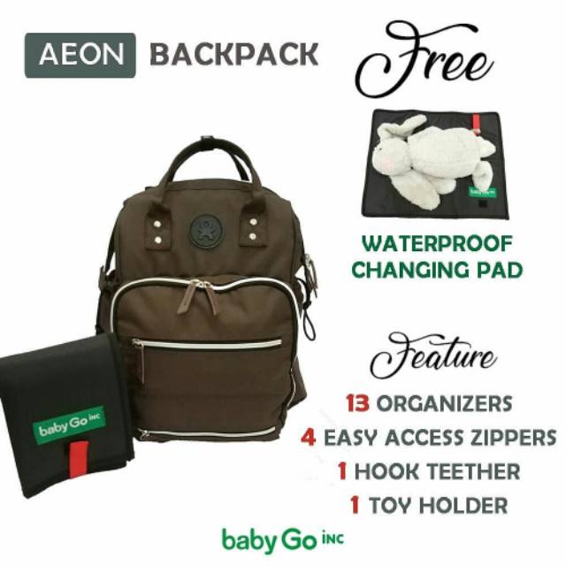 BABYGO INC AEON DIAPER BAG BACKPACK TAS BAYI BABYGOINC BABY GO