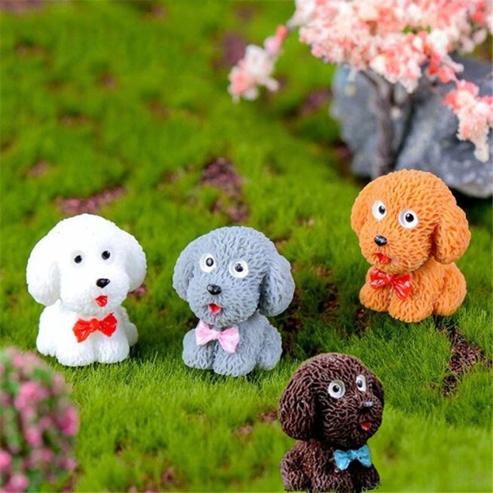 MXBEAUTY 3pcs Miniature Home Figurines Animal Model Garden Cute Bonsai Crafts Dog Decoration Statue/Multicolor