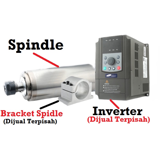 [HAEBOT] Spindle Motor 3.2KW 220V 380V ER20 Water Cooled 3200W CNC 24000 rpm DIY Torsi Tinggi Kuat High Speed Power