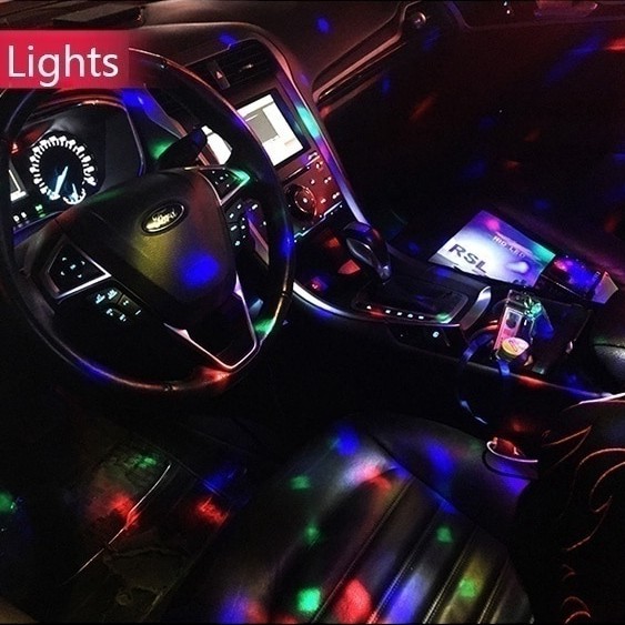Lampu Atmosfir LED RGB Mini USB Dengan Kontrol Suara Musik Untuk Dekorasi Mobil