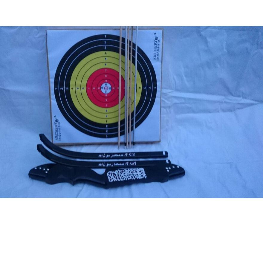 *DIJUAL PAKET LENGKAP Busur Panah Bow Alat Olahraga Outdoor Panahan Panah Rucika Pvc Tauhid Black Ri