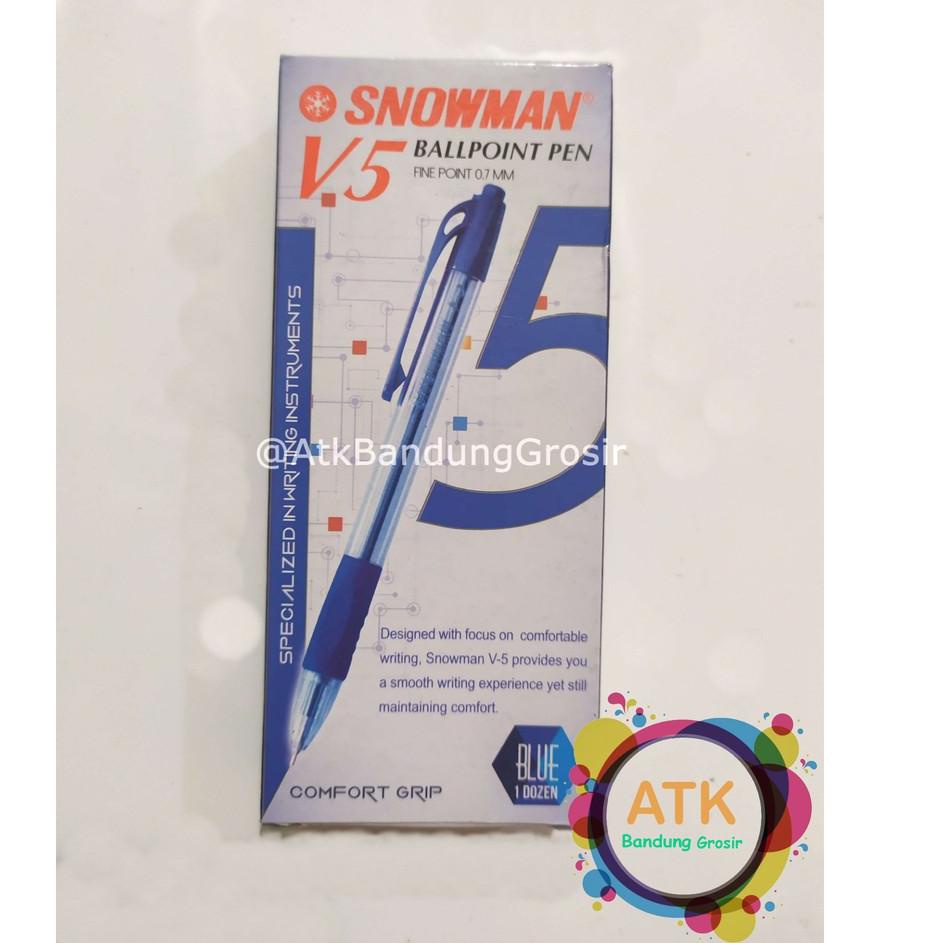 

Pulpen Snowman V-5 Warna Biru Hitam Merah Pena Cetek - Lusinan 12 pcs Big Sale